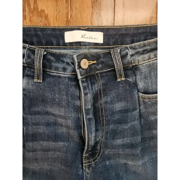 KanCan Women's Wide Leg Cropped Jeans Size 10 Dark Wash High Rise - Picture 2 of 9